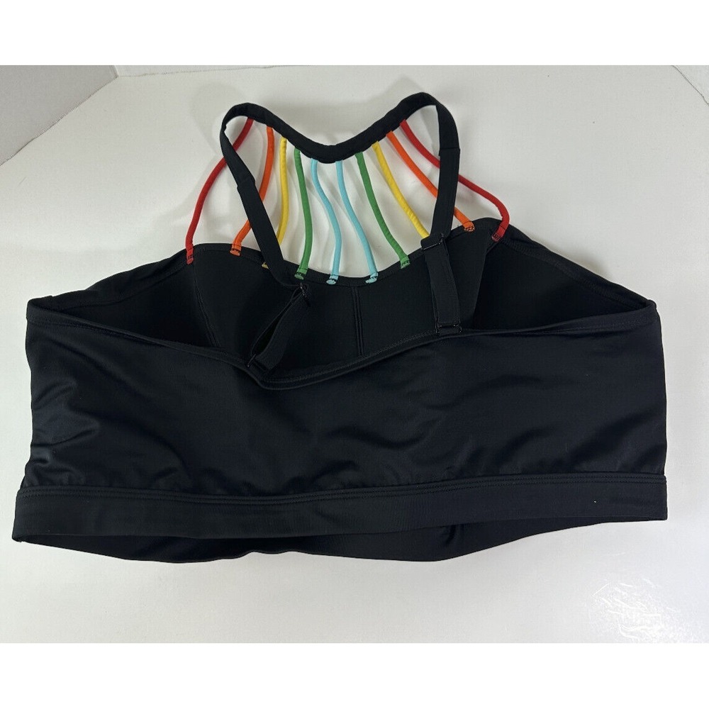 Cacique No Wire High Neck Swim Bikini Top Strappy Rainbow Detail Plus Size 24 - Picture 7 of 11